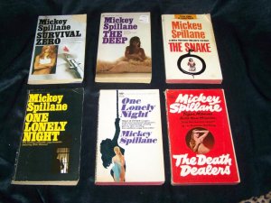 Vintage MIKE HAMMER Mickey Spillane MYSTERY PB Book Lot
