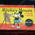 Vintage 1930s Walt Disney MICKEY MOUSE Draw Color BIG LITTLE Book