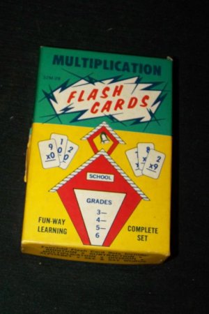 Vintage 1960s MULTIPLICATION MATH FLASH CARDS Game Set