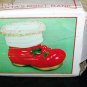 Vintage Christmas SANTA'S BOOT Ceramic BANK Made in Japan with Box