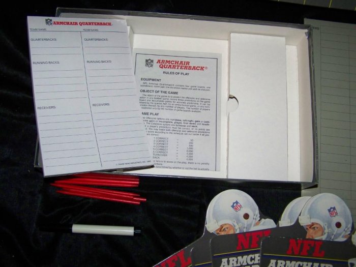 Vintage 1986 NFL ARMCHAIR QUARTERBACK TV Football Game