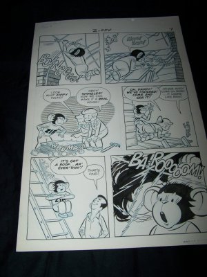 Vintage 1950s Original Comic Book Art ZIPPY CHIMP 1 p7 Faucette