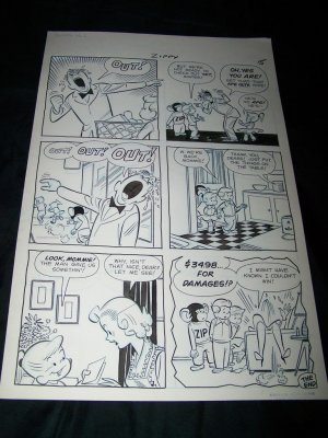 Vintage 1950s Original Comic Book Art ZIPPY CHIMP 1 p15 Faucette
