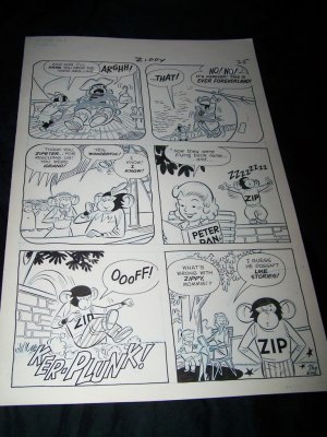 Vintage 1950s Original Comic Book Art Peter Pan ZIPPY THE CHIMP 1 p25
