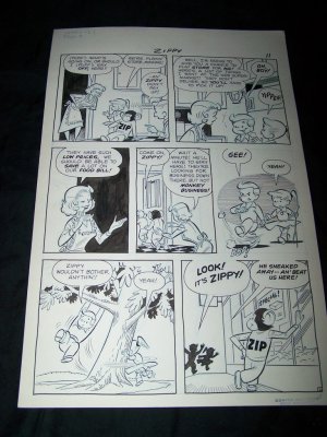 Vintage 1950s Original Comic Book Art ZIPPY THE CHIMP 1 p11 Faucette