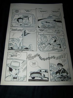 Vintage 1950s Original Comic Book Art ZIPPY CHIMP 1 p28 Faucette