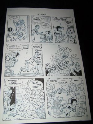 Vintage 1950s Original Comic Book Art ZIPPY CHIMP 1 p12 Faucette