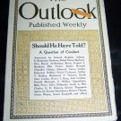 Antique OUTLOOK Magazine July 1913 SHOULD HE HAVE TOLD?