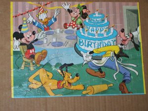 Vintage MICKEY MOUSE BIRTHDAY Jaymar Toy Jigsaw Puzzle