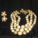 Antique CLAY MARBLE BEAD Necklace Easter Jewelry Set