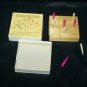 Vintage 1950s Wood TICK TACK TOE Board Game Shackman
