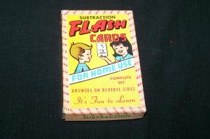 Vintage 1960s SUBTRACTION FLASH CARDS Built-Rite Game