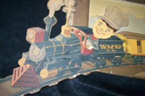 Vintage 1940s RAILROAD TRAIN 3D Print Wackie Pictures