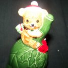 Vintage Lefton Porcelain Teddy Bear CHRISTMAS BELL