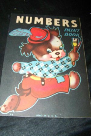 Vintage 1950s NUMBERS Children's PAINT BOOK Coloring