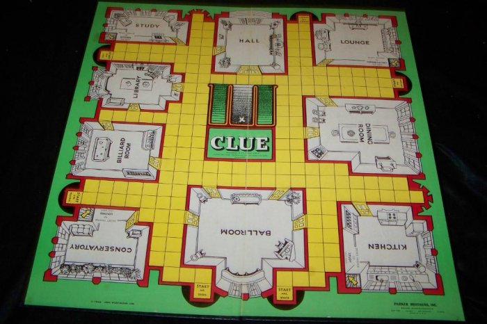 Vintage 1956 CLUE Detective Board Game COMPLETE PB 50s