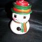 Vintage 1960s SANTA CLAUS & SNOWMAN Pottery Candle Holders made in Japan