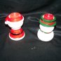Vintage 1960s SANTA CLAUS & SNOWMAN Pottery Candle Holders made in Japan