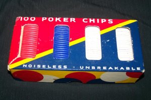 Vintage 1940s DENNISON Cardboard Embossed Poker Chips