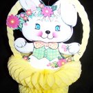 Vintage 1970s EASTER BUNNY Diecut Honeycomb Decoration