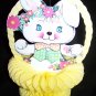 Vintage 1970s EASTER BUNNY Diecut Honeycomb Decoration