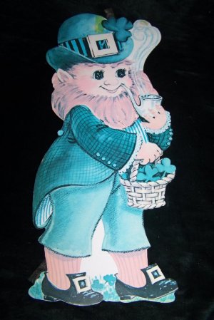 Vintage Leprechaun St Patricks Day Diecut Decoration