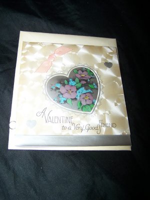 Vintage 1920s Paramount VALENTINE CARD Silver Flowers