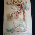 Antique 1896 HOYT'S GERMAN COLOGNE Baby Calendar Victorian Trade Card Tradecard
