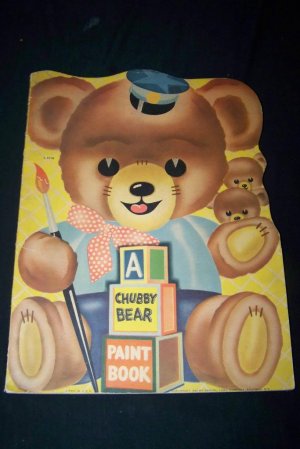 Vintage 1940s CHUBBY BEAR PAINT Coloring BOOK Samuel Lowe