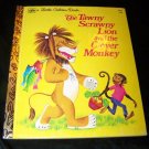 Vintage TAWNY SCRAWNY LION & CLEVER MONKEY Golden Book
