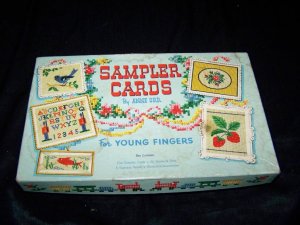 Vintage SAMPLER CARDS Little Fingers Cross-Stitch Toy