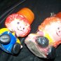 Vintage Raggedy Ann & Andy Plastic Candleholder Candles