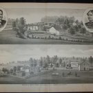Antique 1870s JOHN HAIGH  Mine in Bedford Co PA Woolen Mills Lithograph Print