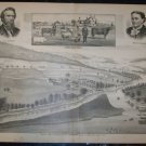 Antique 1870s F.H Hagerman Valley Farm Bradford Co PA Lithograph Print