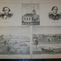 Antique 1870s Charles Chaffe Sheshequin Bradford PA Horne-Brook Church Lithograph Farm Print