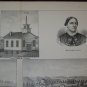 Antique 1870s Charles Chaffe Sheshequin Bradford PA Horne-Brook Church Lithograph Farm Print