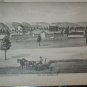Antique 1870s Charles Chaffe Sheshequin Bradford PA Horne-Brook Church Lithograph Farm Print
