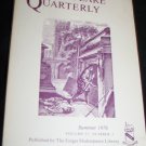 Shakespeare Quarterly Scholarly Journal Folger Library vol 27 #3 Summer 1976