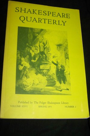 Shakespeare Quarterly Scholarly Journal Folger Library vol 26 Spring 1975 #2