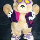 Vintage 1990 Teddy Grahams Plush Stuffed 10" Bear Sunglasses Purple Jacket Advertising Premium
