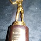Vintage 1950s Womens Tennis Figure Figural Gold Tone Trophy