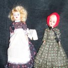 Vintage 1960s Hard Plastic Colonial Dress 8" Fashion Doll Lot