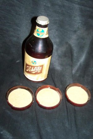 Vintage SCHLITZ Beer Ad Premium Plastic Bottle Coaster Lot