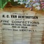 Antique Flower Basket Lithograph Embossed Ad Trade Card