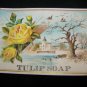 Antique TULIP SOAP Lithograph Embossed Rose Trade Card