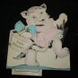 Antique Vintage 1920s KITTY CAT Basket Birthday Card