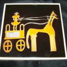 Vintage Greek Handmade Tile Chariot Horse Modern Art Trivet