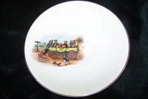 Vintage Lord Nelson Pottery Steam Coach Gurney Saucer Plate 4-72