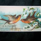 Antique SNOW BIRDS News Depot Circulating Library Victorian Chromolithograph Calling Business Card