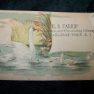 Antique News Depot Circulating Library SWANS Victorian Chromolithograph Calling Business Card